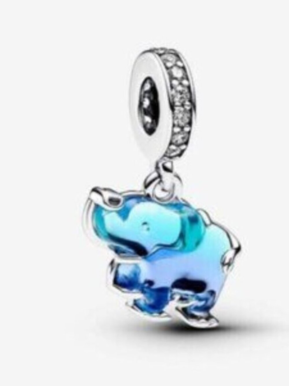 Pandora Blue Murano Glass Elephant Dangle Charm